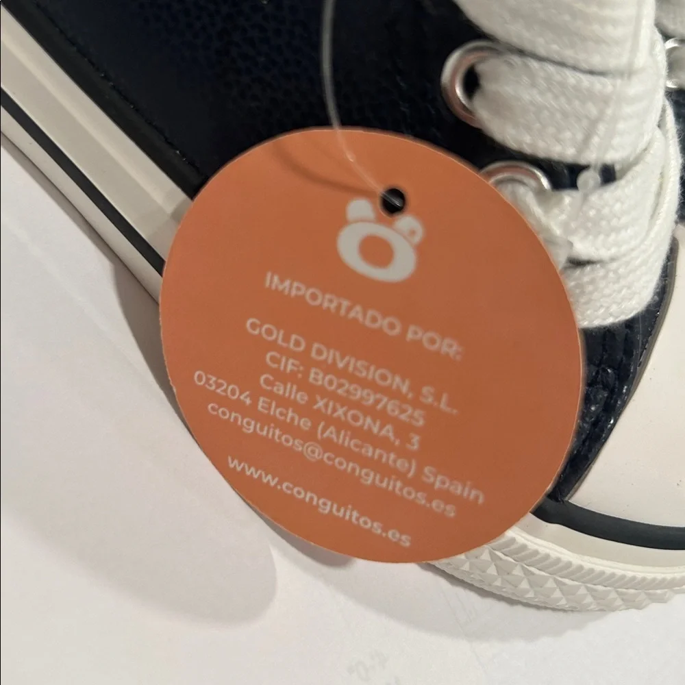 Conquitos Kids Blue and White High-Top Sneakers (made in Spain)